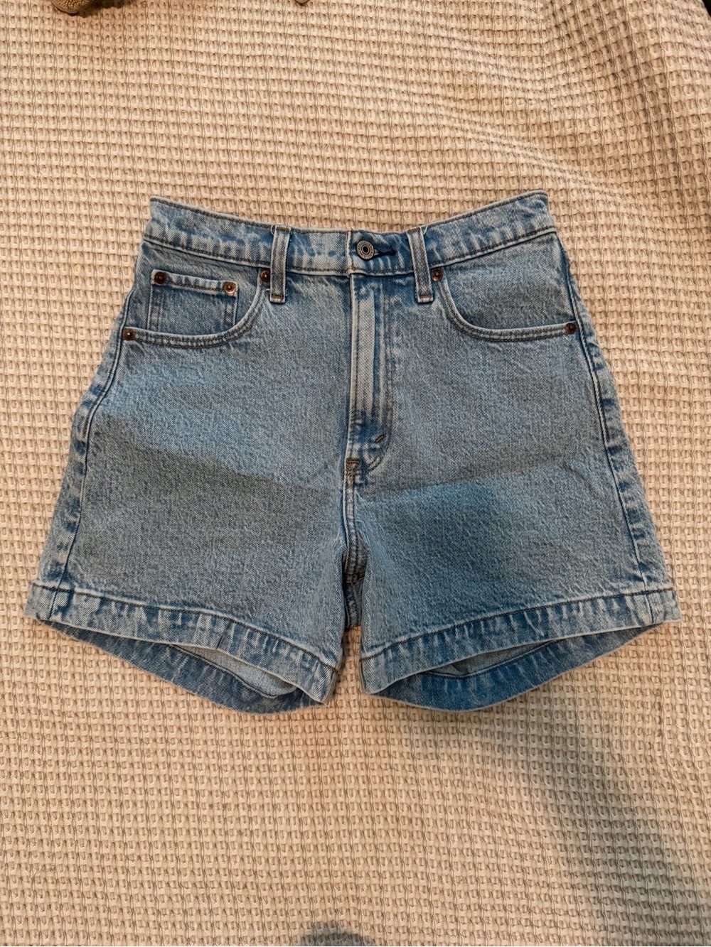 Abercrombie & Fitch Light Blue Denim High-Rise Shorts